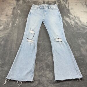 Idyllwind Miranda Lambert Womens Distressed Flare Jeans Light Wash 6/34 1654